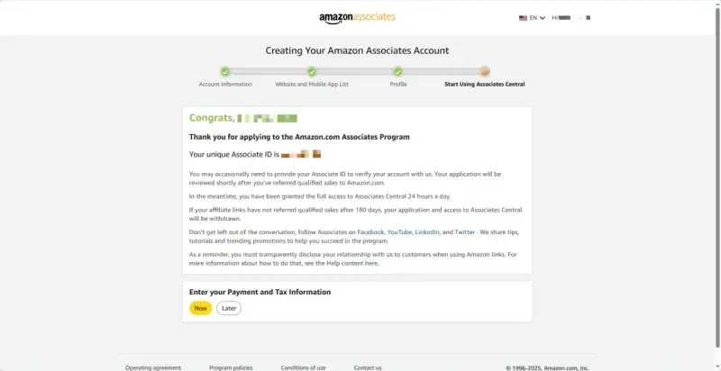 Добавьте реквизиты для получения платежей