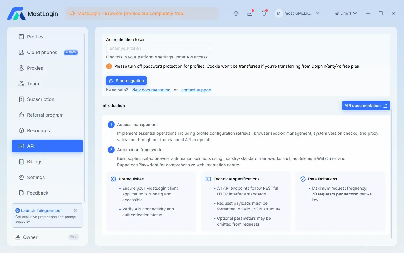MostLogin Automation Feature