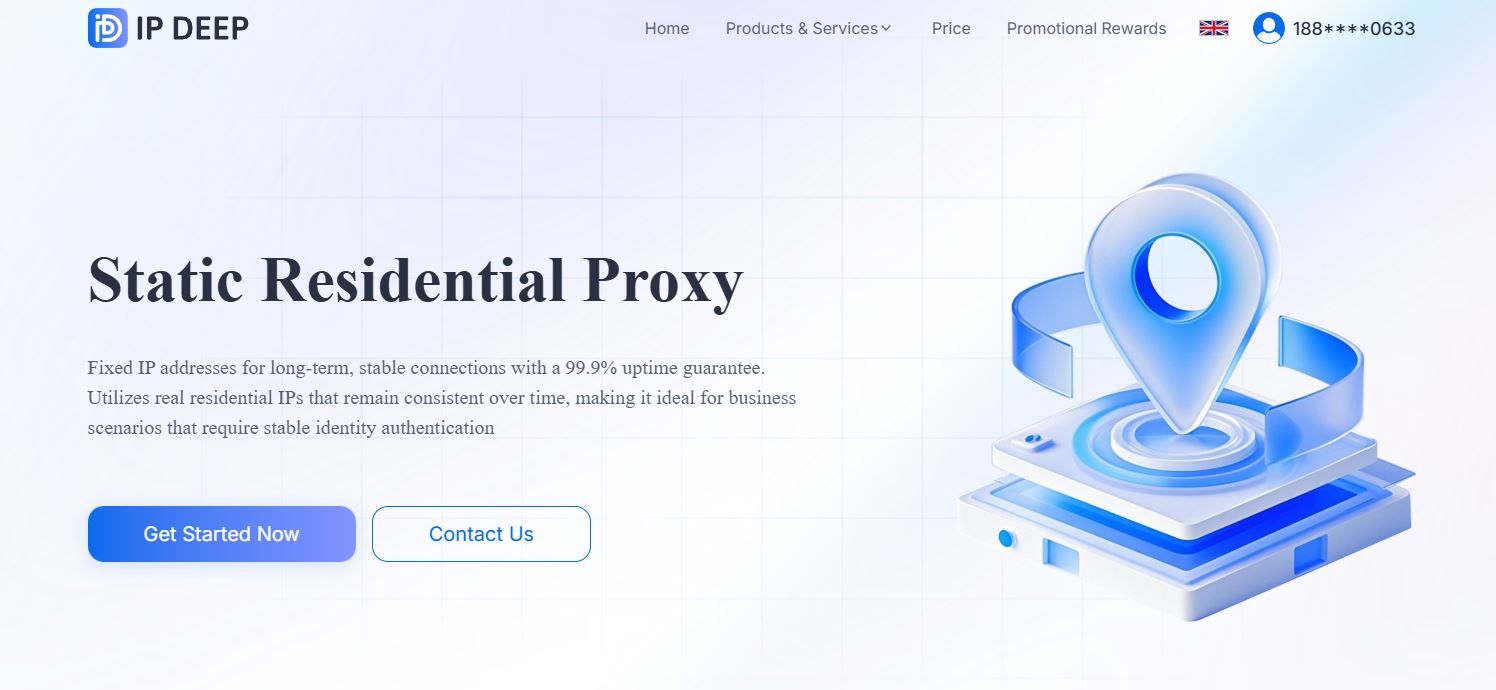 Go to IP DEEP to get some static residential Proxy.