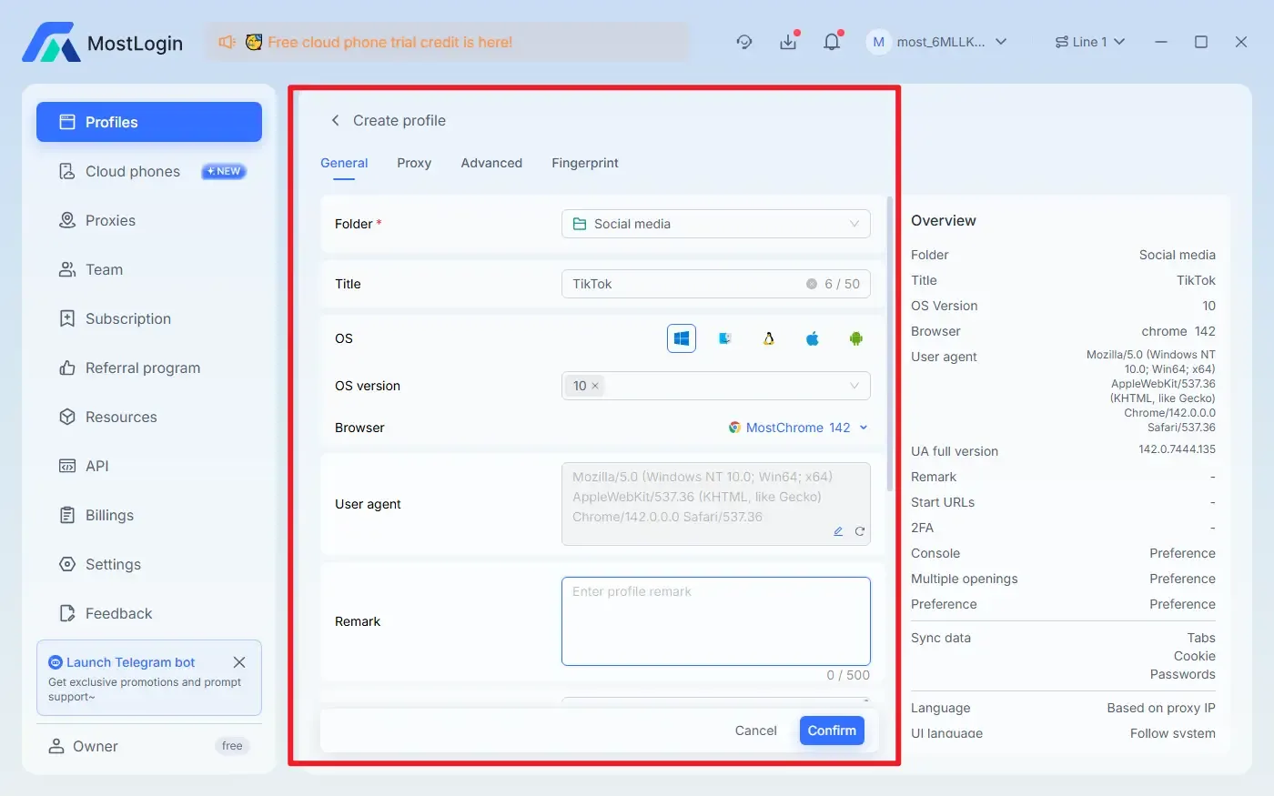 MostLogin Anti-Detection Browser Basic Settings Adjustment