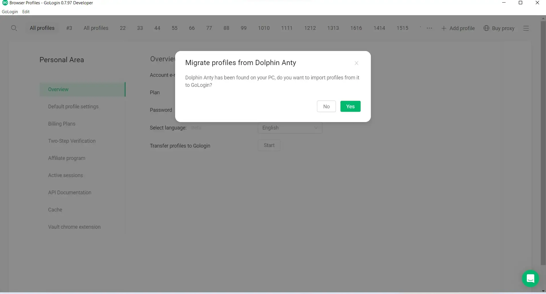 GoLogin First Launch Onboarding