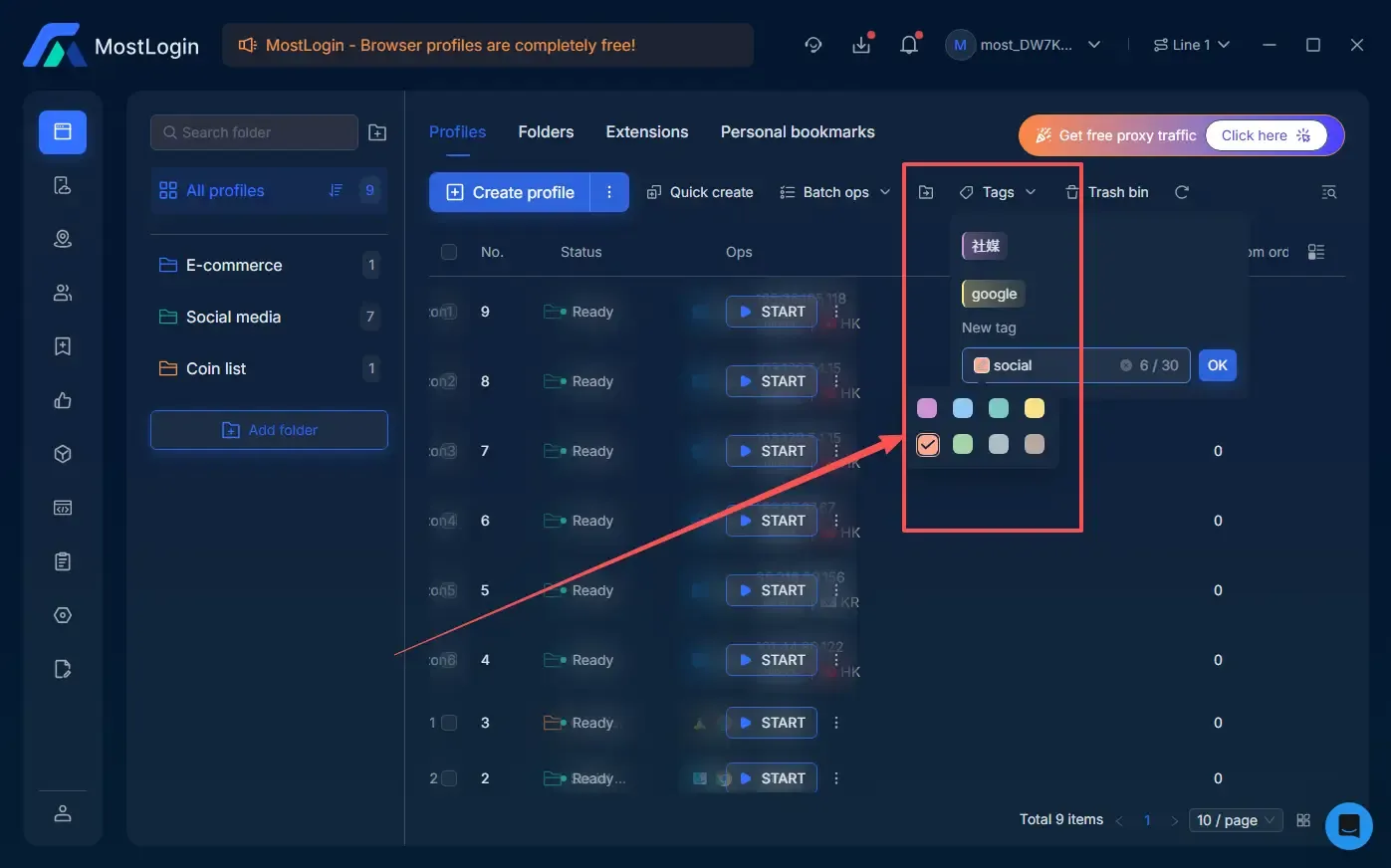 创建标题、选择标签颜色,点击保存