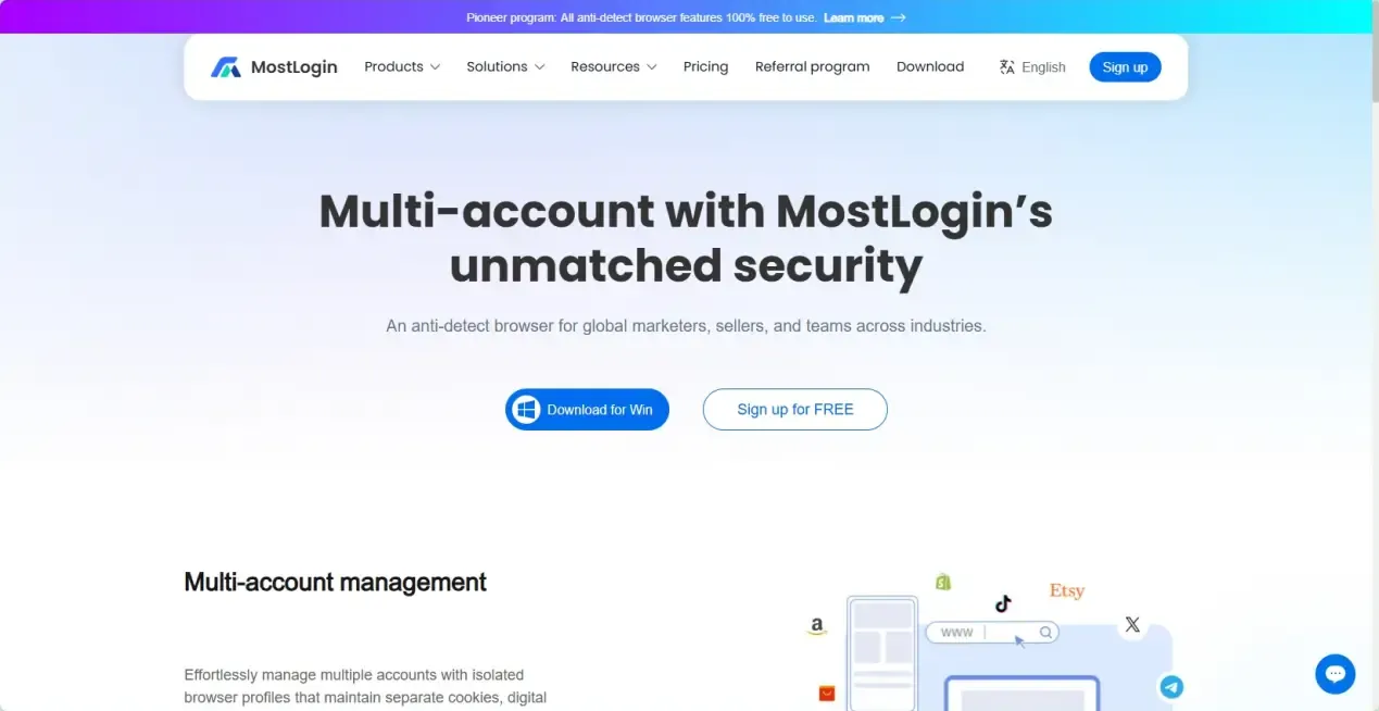 Download MostLogin anti-detection browser