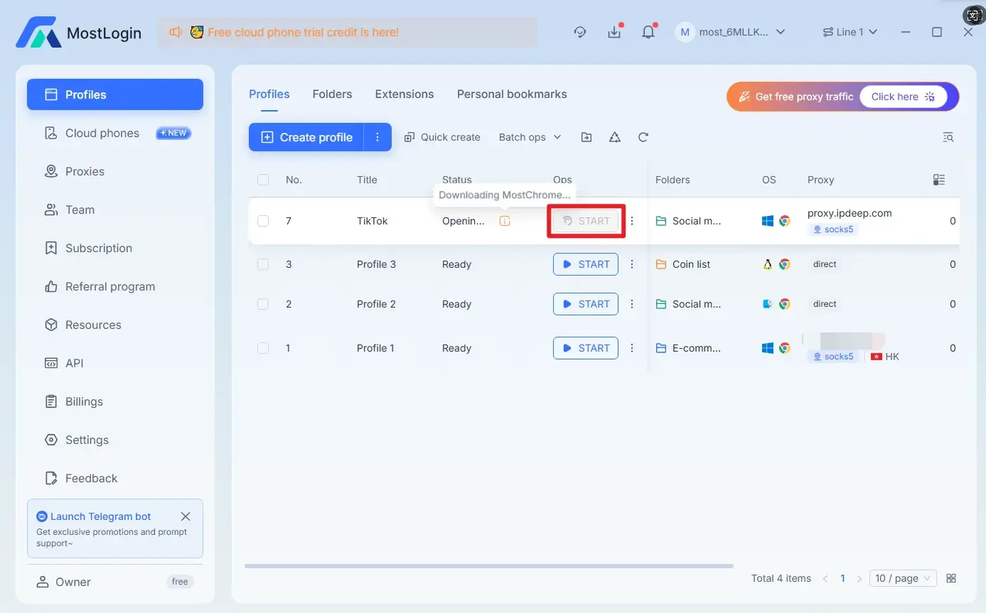 Launch Configured MostLogin Browser Window