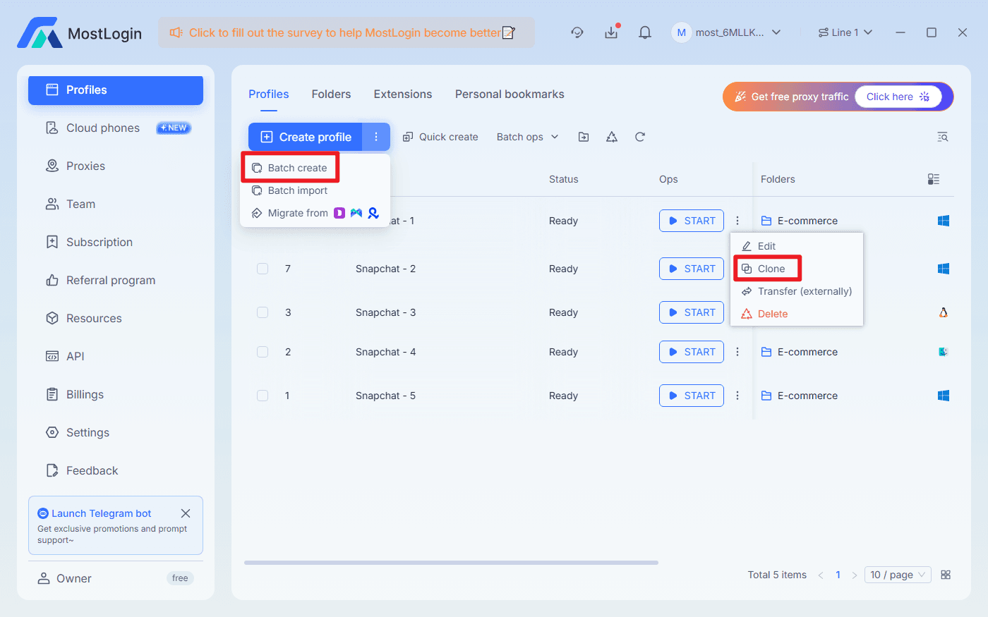 MostLogin Supports Quick Creation and Duplication