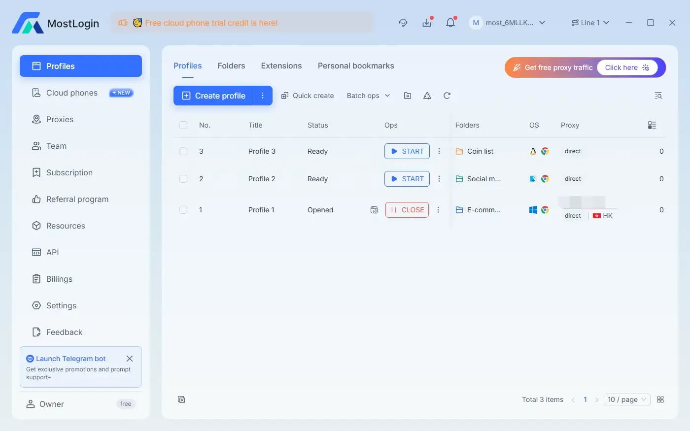 MostLogin Multiple Browser Profiles