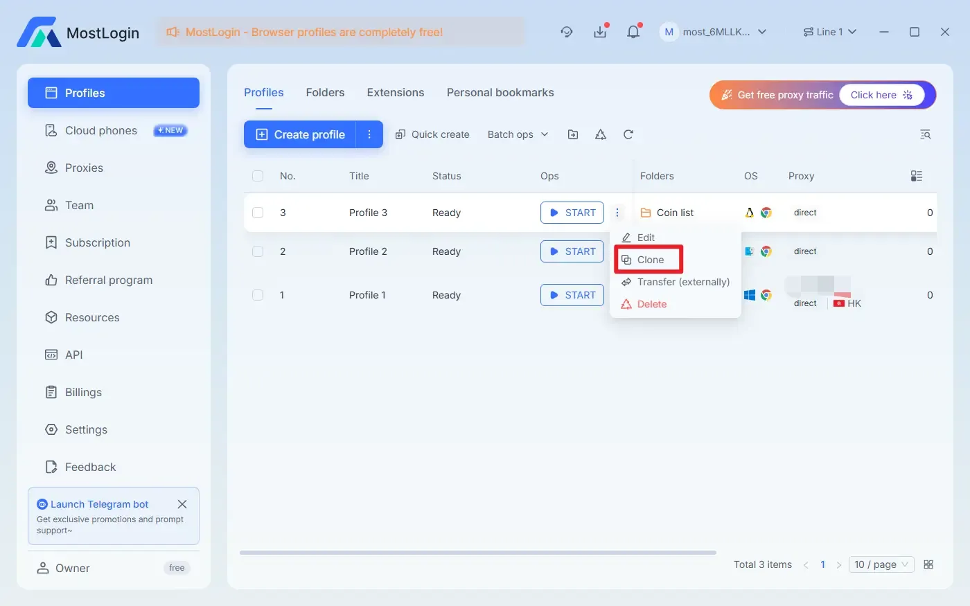 Quick Copy Clone Browser Profile
