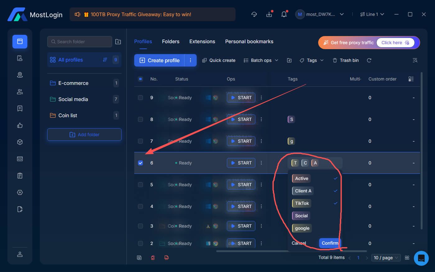 Select the tag you want to edit.