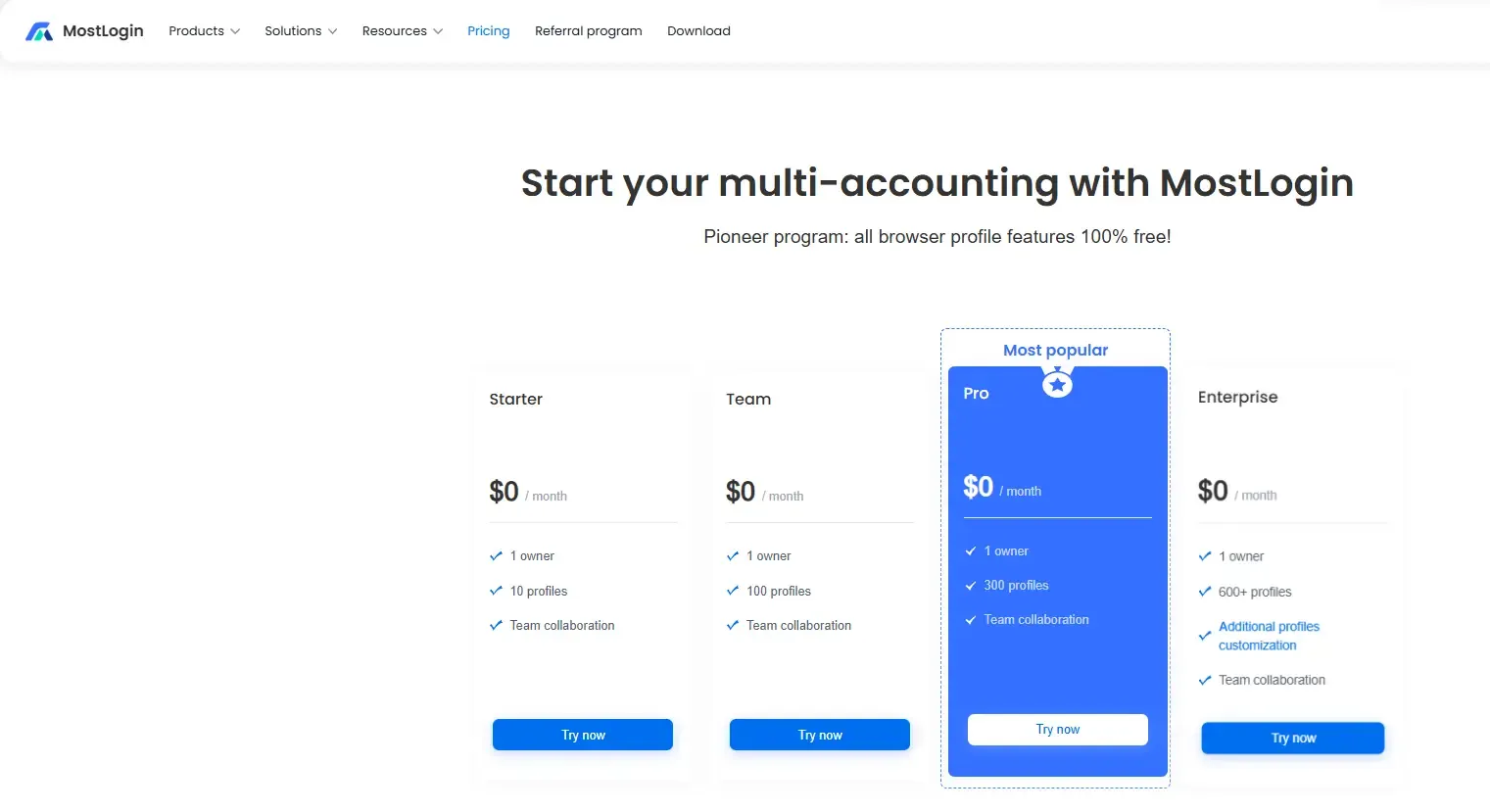 MostLogin Anti-Detection Browser Has Pioneer Program, All Features Free Except Cloud Phone