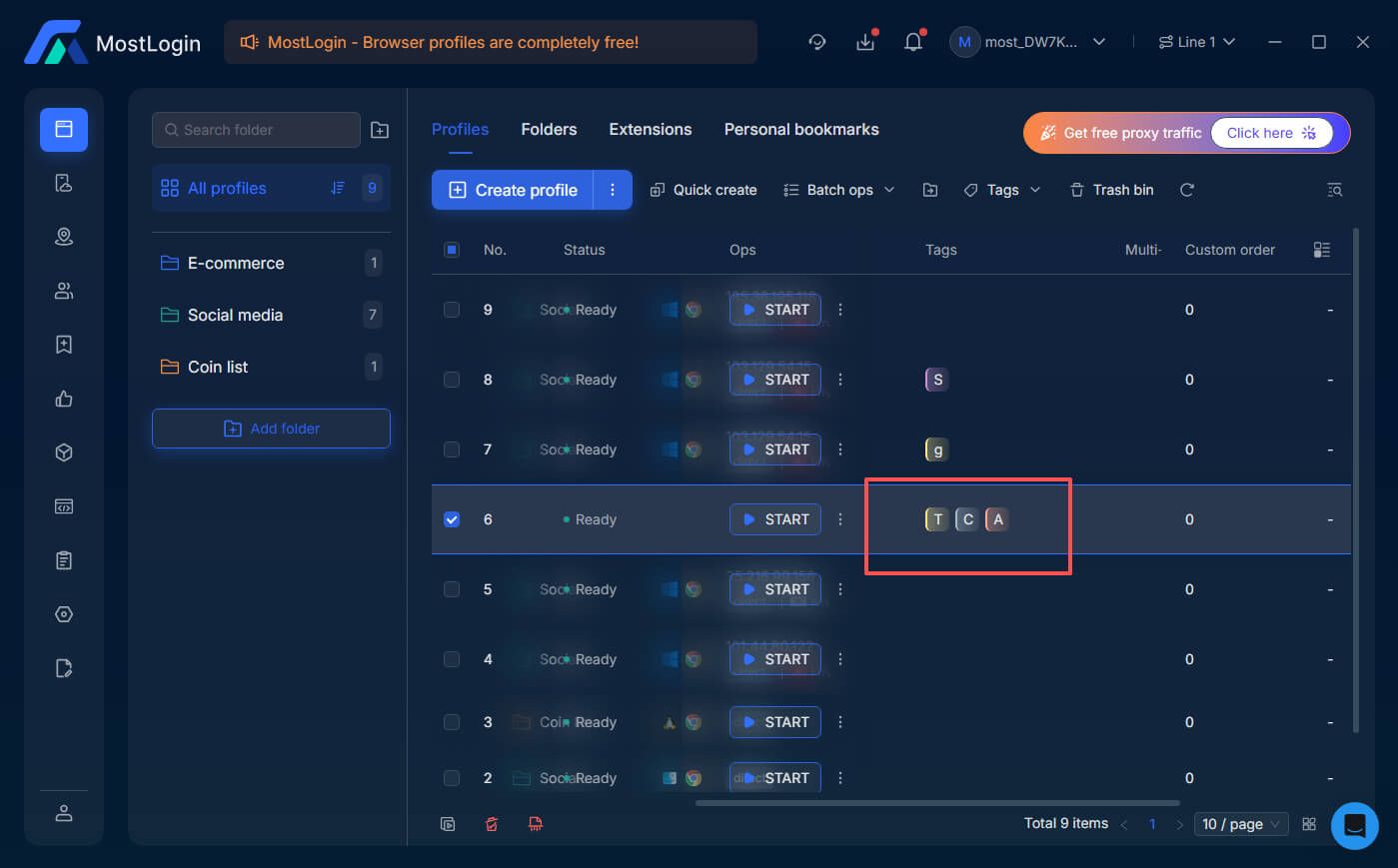 Create tag labels to mark and organize accounts.
