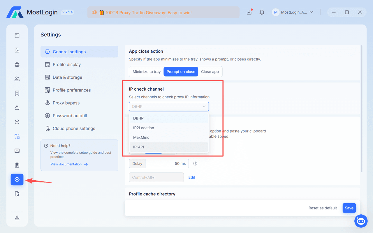 Bind a stable proxy to the profile.webp