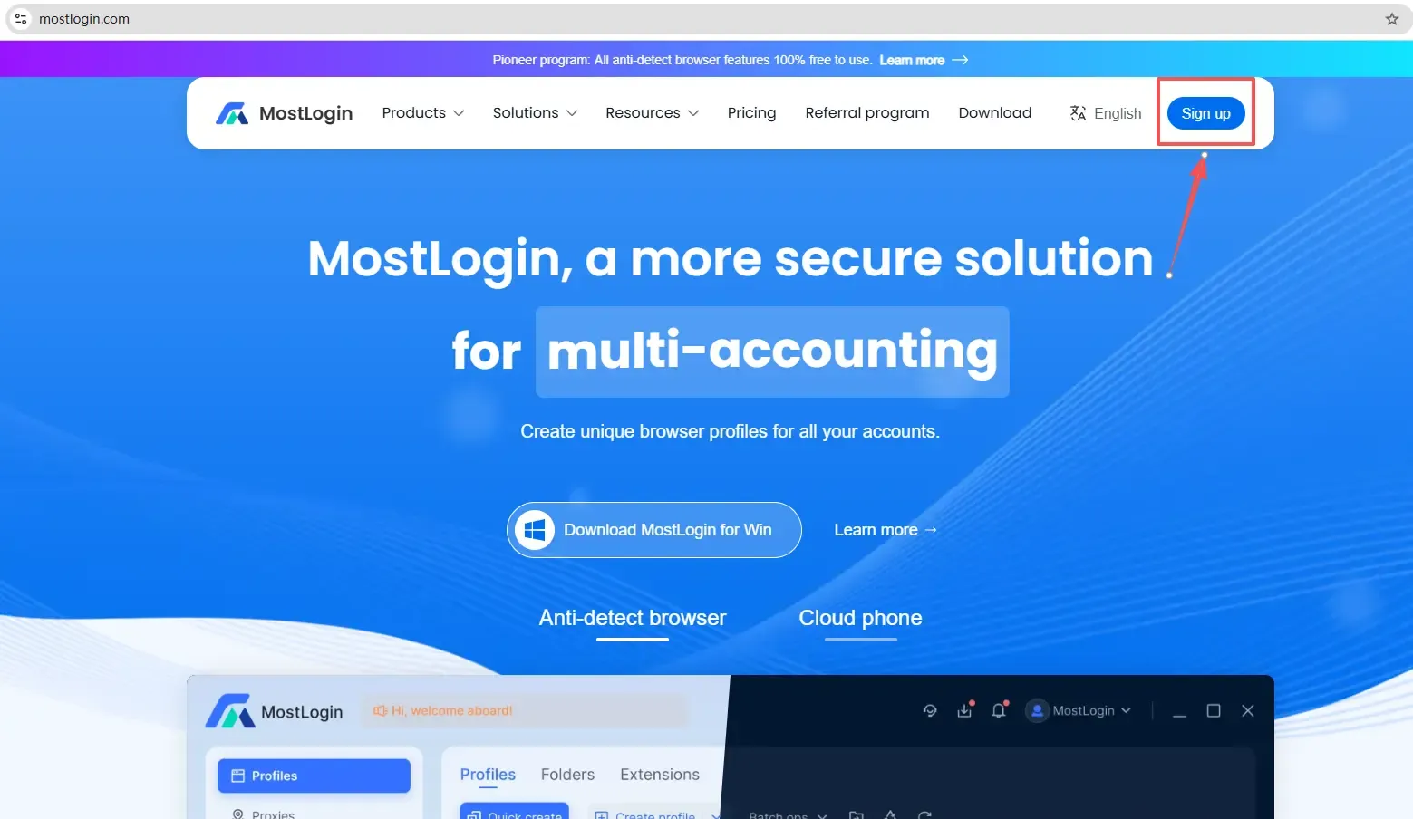 sign up to MostLogin.webp