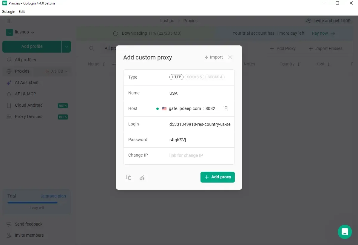 Gologin adds proxy screenshot.webp