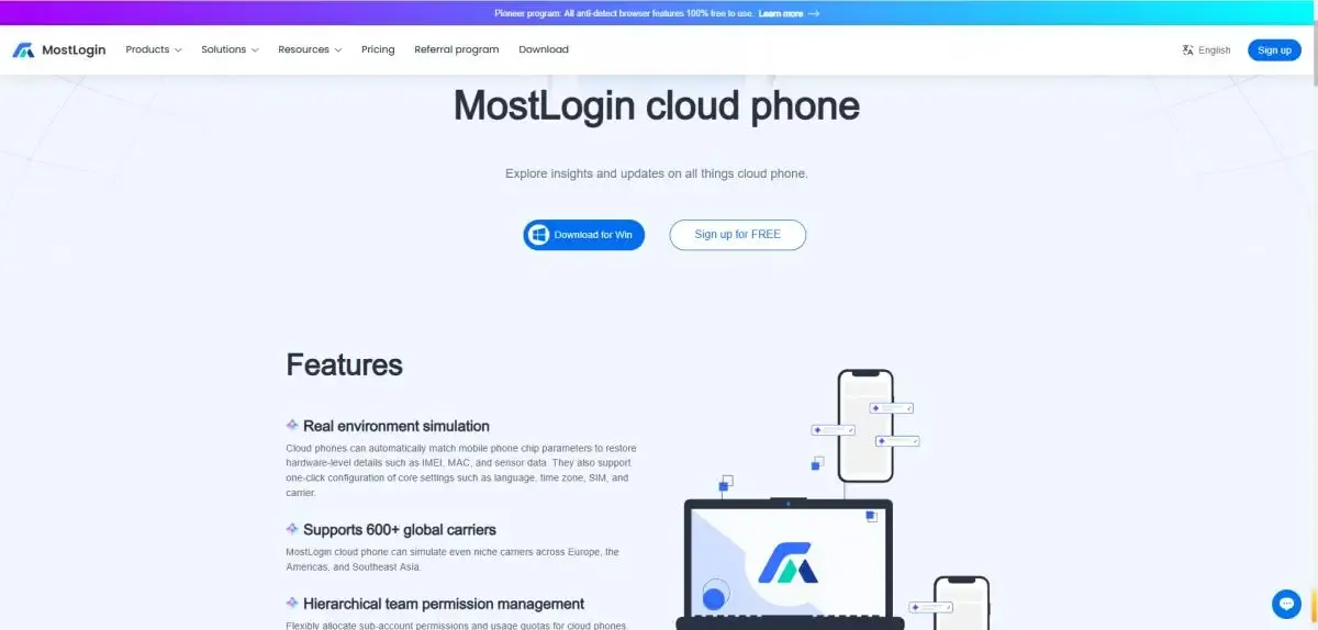 MostLogin Cloud Phone
