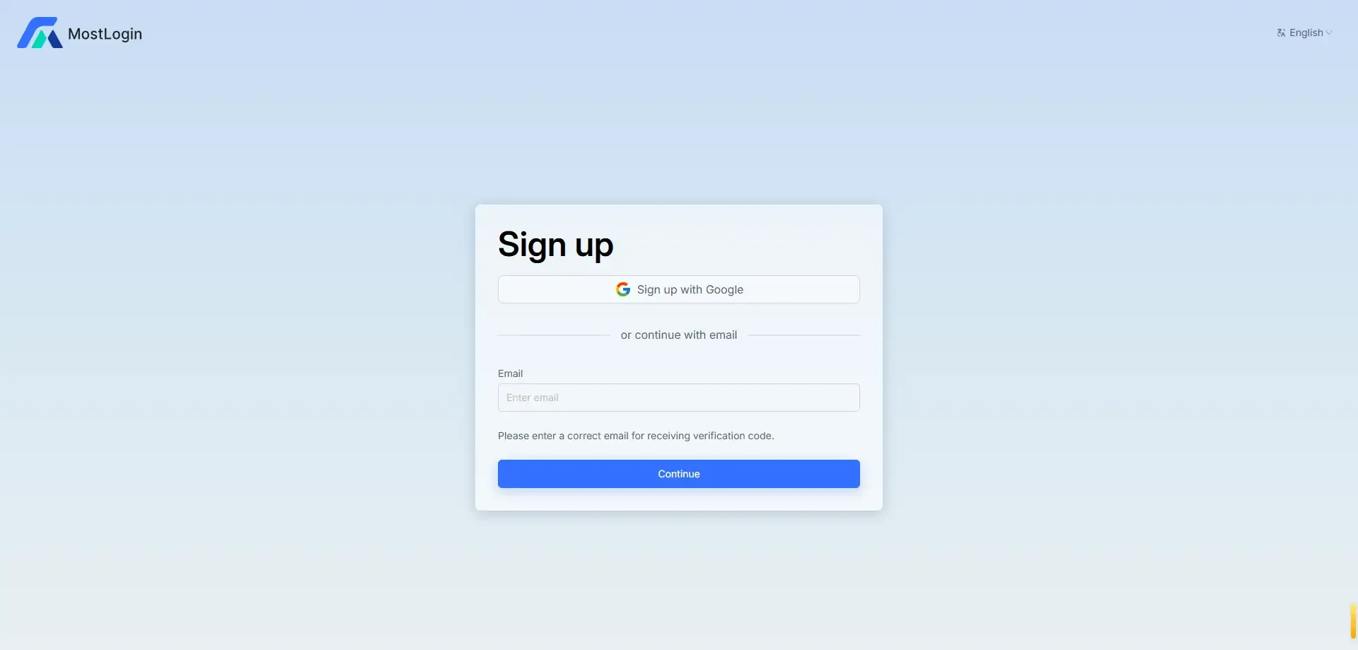 Register a MostLogin account