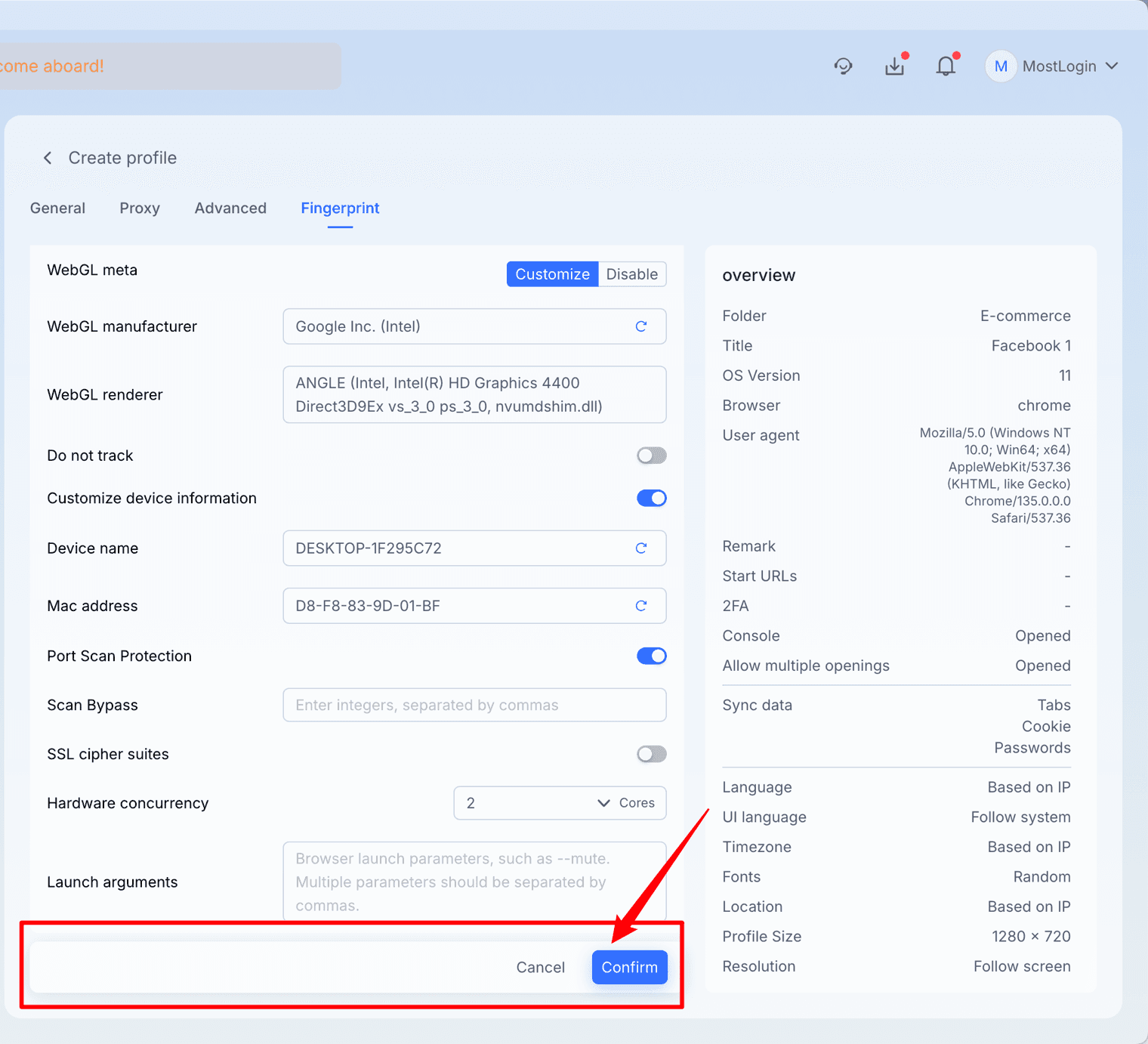 Configure MostLogin Anti-Detect Browser - 4