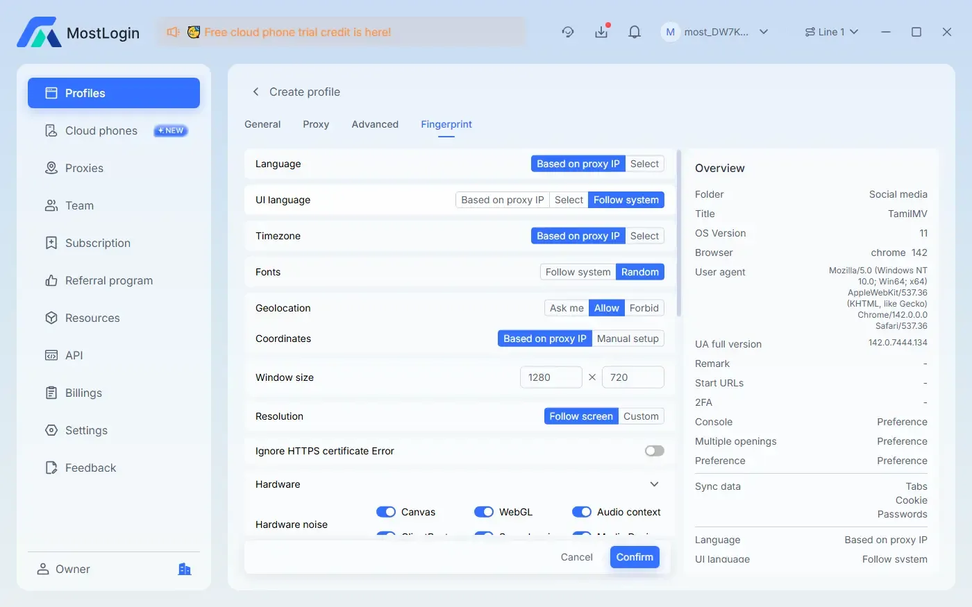 Customize browser environment