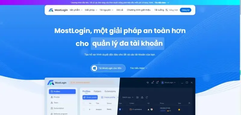 Trình duyệt Fingerprint MostLogin