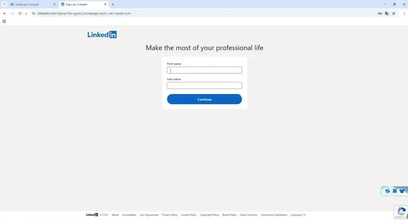 Enter your real name and click ‘Continue’.
