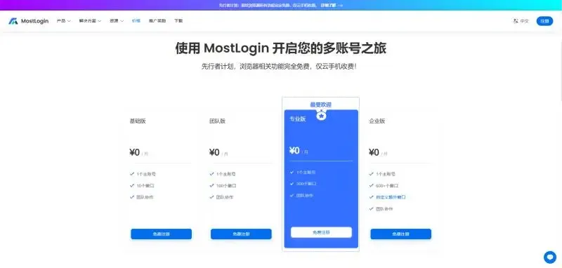MostLogin套餐价格