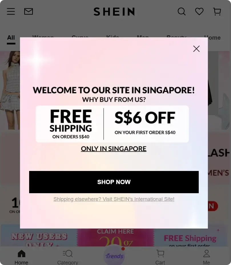 Mã giảm giá SHEIN Mạng xã hội
