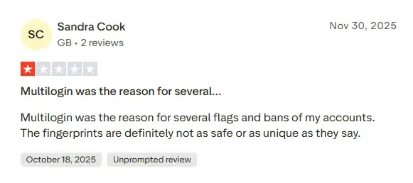 Đánh giá người dùng Trustpilot làm nổi bật các vấn đề bảo mật của Multilogin