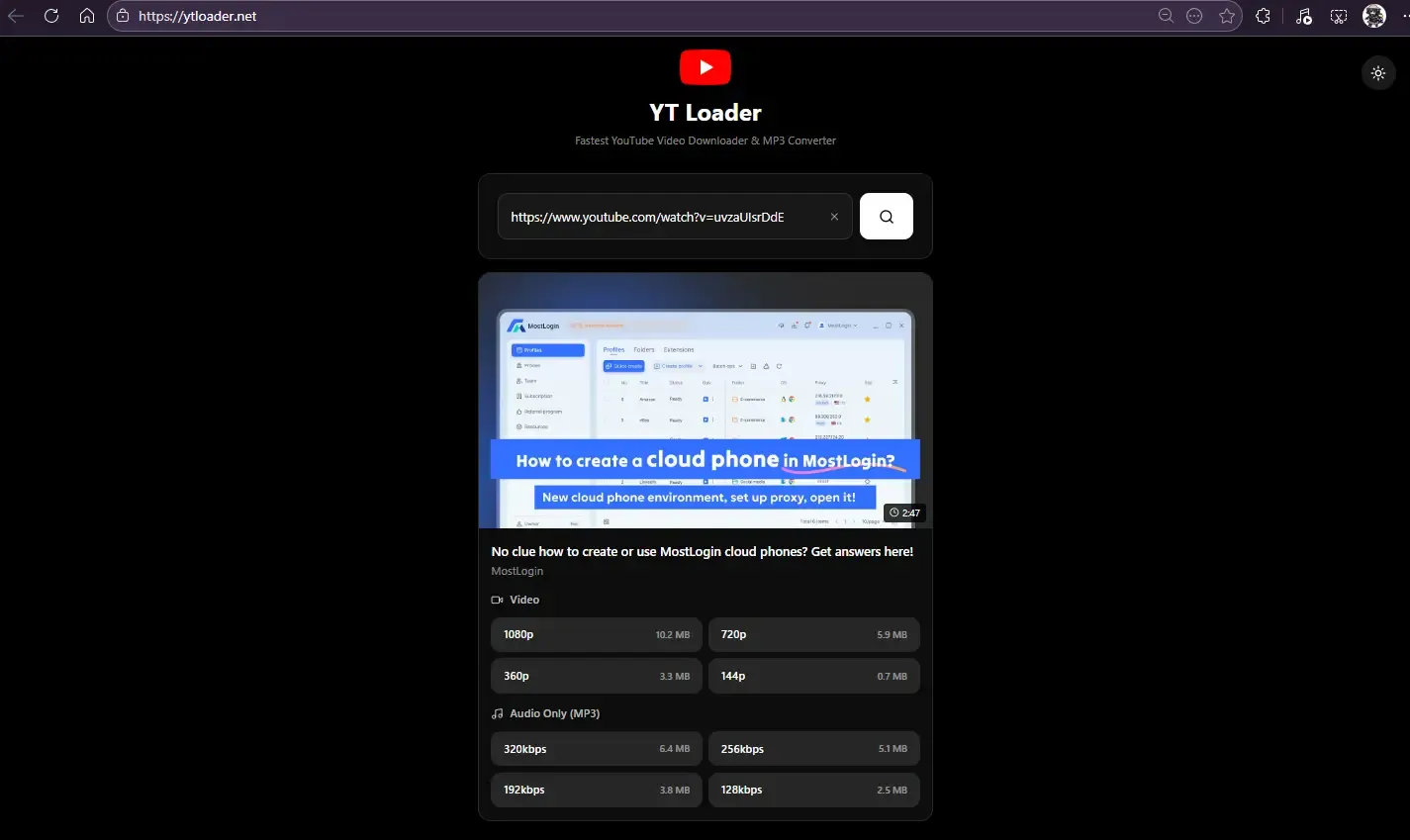 Ytloader YouTube Video Downloader